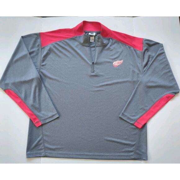 NHL Other - Detroit Red Wings Quarter Zip Pullover 2XL Red and Grey NHL Licensed Rarely Worn